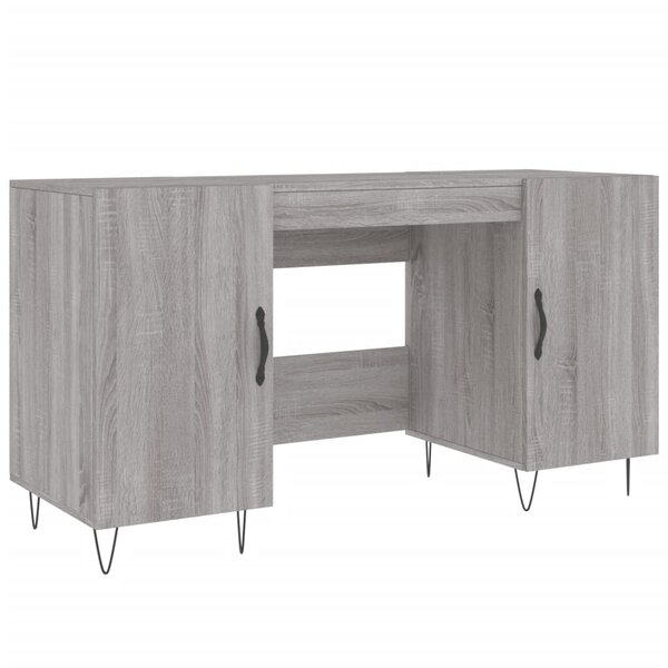 Bureau table poste de travail meuble d'ordinateur informatique étude sonoma 140 x 50 x 75 cm bois d'ingénierie gris 02_0023952
