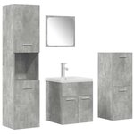 vidaXL Ensemble de meubles de salle de bain 5 Pièces gris béton