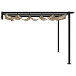 vidaXL Gazebo mural Taupe 3 x 4 m Acier