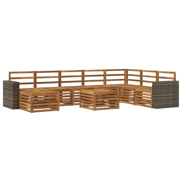 vidaXL Ensemble de canapés d'extérieur 9 pc Naturel