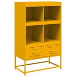 vidaXL Buffet haut jaune moutarde 68 5x39x111 5cm acier laminé à froid