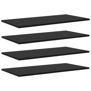 vidaXL Planche d'étagère à livres 4 Pièces Noir 100 x 40 x 1.5cm