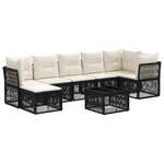 vidaXL Ensemble de canapé de jardin 8 Pièces Noir polyrotin