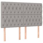 vidaXL Tête de lit à LED Gris clair 144x7x118/128 cm Tissu
