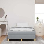 vidaXL Lit à ressorts avec matelas Gris clair 120 x 200 cm tissu
