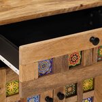 vidaXL Cabinet de chevet Naturel 50 x 33 x 60 cm Bois de mangue massif