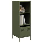vidaXL Buffet vert olive 35x39x103 5 cm acier