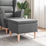 vidaXL Tabouret avec pieds en bois Gris foncé Tissu