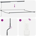 vidaXL Auvent rétractable anthracite et blanc 5x3 m tissu et aluminium