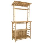 vidaXL Table de bar extérieure Naturel 110 x 50 x 210 cm Bambou
