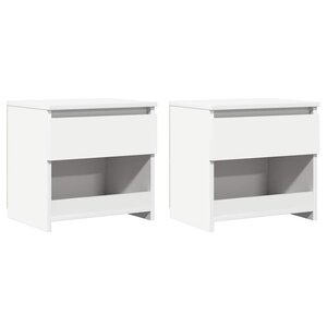 vidaXL Tables de chevet 2 Pièces Blanc 40x30x39 cm Bois d'ingénierie