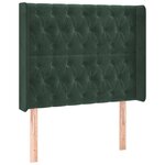vidaXL Tête de lit à LED Vert foncé 93x16x118/128 cm Velours