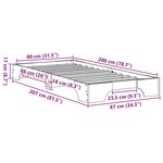 vidaXL Cadre de lit Blanc 207 x 87 x 17 cm Bois massif en pin