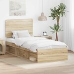 vidaXL Cadre de lit Chêne Sonoma 90 x 200 cm Bois de pin massif