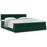 VidaXL Cadre de lit ottoman avec matelas vert foncé 180x200 cm velours