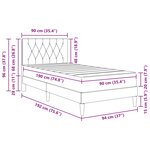 vidaXL Cadre de lit avec matelas Gris foncé 90 x 190 cm Velours