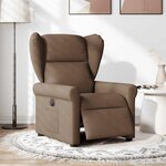 vidaXL Fauteuil inclinable électrique Marron Tissu