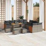 vidaXL Ensemble de canapé de jardin 14 Pièces Gris 110 x 55 x 71 cm