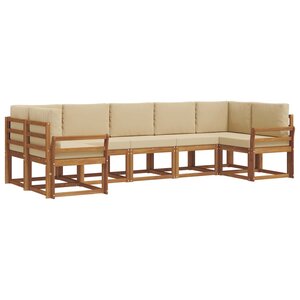 vidaXL Ensemble de canapés d'extérieur 7 pc Naturel et Beige