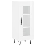 vidaXL Buffet haut Blanc brillant 34 5x34x180 cm Bois d'ingénierie