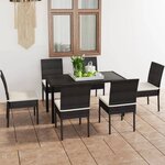 vidaXL Ensemble à manger de jardin 7 Pièces Résine tressée Noir