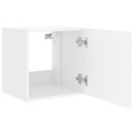 vidaXL Meuble TV mural avec lumières LED blanc 40 5x35x40 cm