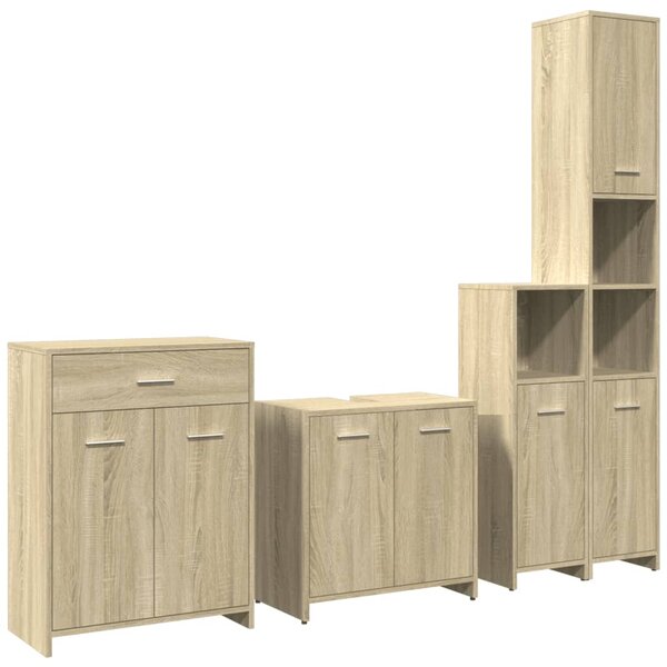 vidaXL Ensemble de meubles de salle de bain 4 Pièces chêne sonoma