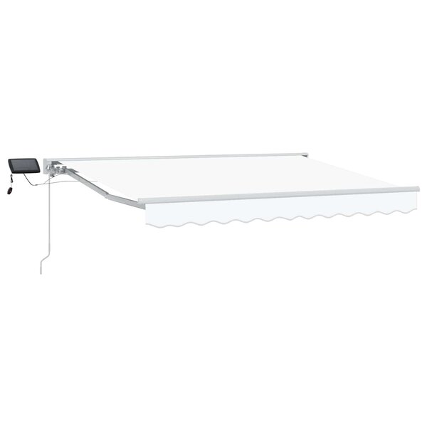 vidaXL Cadre de store manuel avec LEDs Blanc 3 5 x 2 5 m