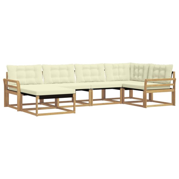 vidaXL Ensemble de canapés d'extérieur 6 pc Blanc et crème