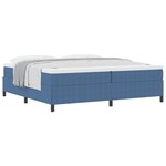 vidaXL Lit à lattes Bleu 200 x 200 cm Tissu en velours côtelé