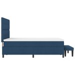 vidaXL Lit Box Spring avec Matelas & Banc Bleu 160x200 cm Tissu