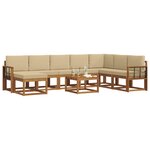 vidaXL Ensemble de canapés d'extérieur 9 Pièces Naturel et Beige