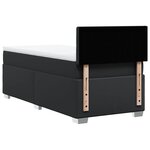vidaXL Sommier à lattes de lit avec matelas Noir 100x200 cm Similicuir