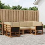 vidaXL Ensemble de canapés d'extérieur 6 Pièces Naturel et Beige