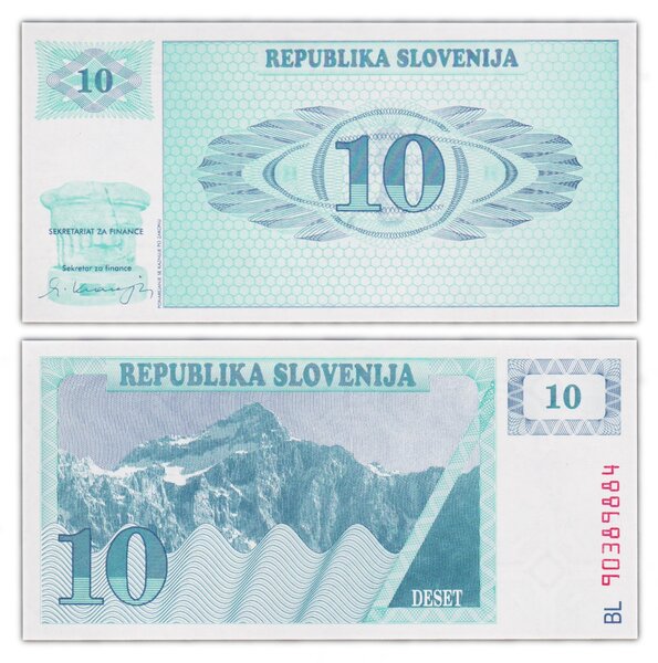 Billet de Collection 10 Tolarjev 1990 Slovénie - Neuf - P4a