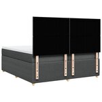 vidaXL Sommier à lattes de lit avec matelas Gris foncé 200x200cm Tissu
