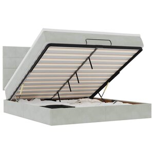 VidaXL Cadre de lit ottoman et matelas gris clair 160x200cm velours