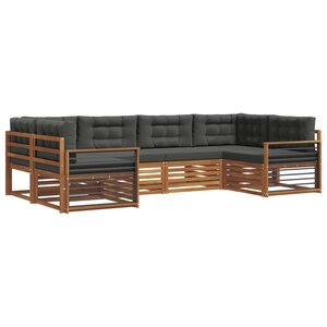 vidaXL Ensemble de canapés d'extérieur 6 pc Naturel et Anthracite