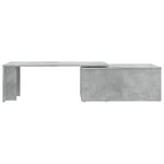 vidaXL Table basse gris béton 150x50x35 cm bois d'ingénierie