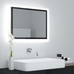 vidaXL Miroir LED de salle de bain Noir brillant 60x8 5x37cm Acrylique
