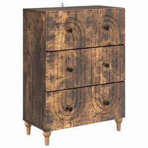 vidaXL Armoire à tiroirs Chêne fumé 66 x 34 5 x 90 cm