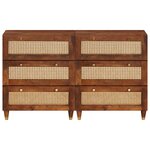 vidaXL Ensemble de Meubles de Rangement 2 Pièces Marron 60 x 33.5 x 75 cm
