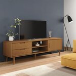 vidaXL Meuble TV MOLDE Marron 158x40x49 cm Bois de pin massif