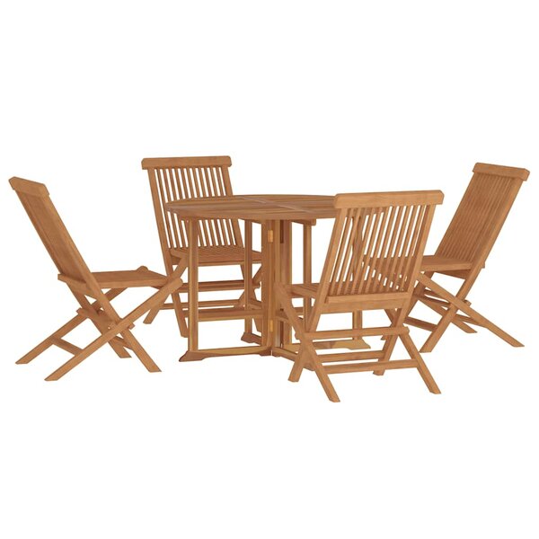 vidaXL Mobilier à dîner d'extérieur pliable 5 Pièces Bois solide de teck