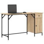 vidaXL Bureau d'ordinateur chêne sonoma 131x48x75 cm bois d’ingénierie