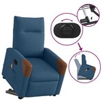vidaXL Fauteuil de massage inclinable Bleu Tissu