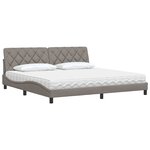 vidaXL Lit avec matelas taupe 200x200 cm tissu