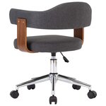vidaXL Chaise pivotante de bureau Gris Bois courbé et tissu