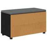vidaXL Banc d'entrée avec coussin Uni Chêne noir 80 x 38 x 46 cm