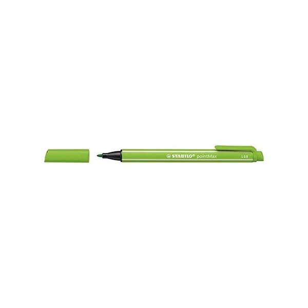 Stylo feutre pointMax pointe moyenne 0.8mm vert clair x 10 STABILO